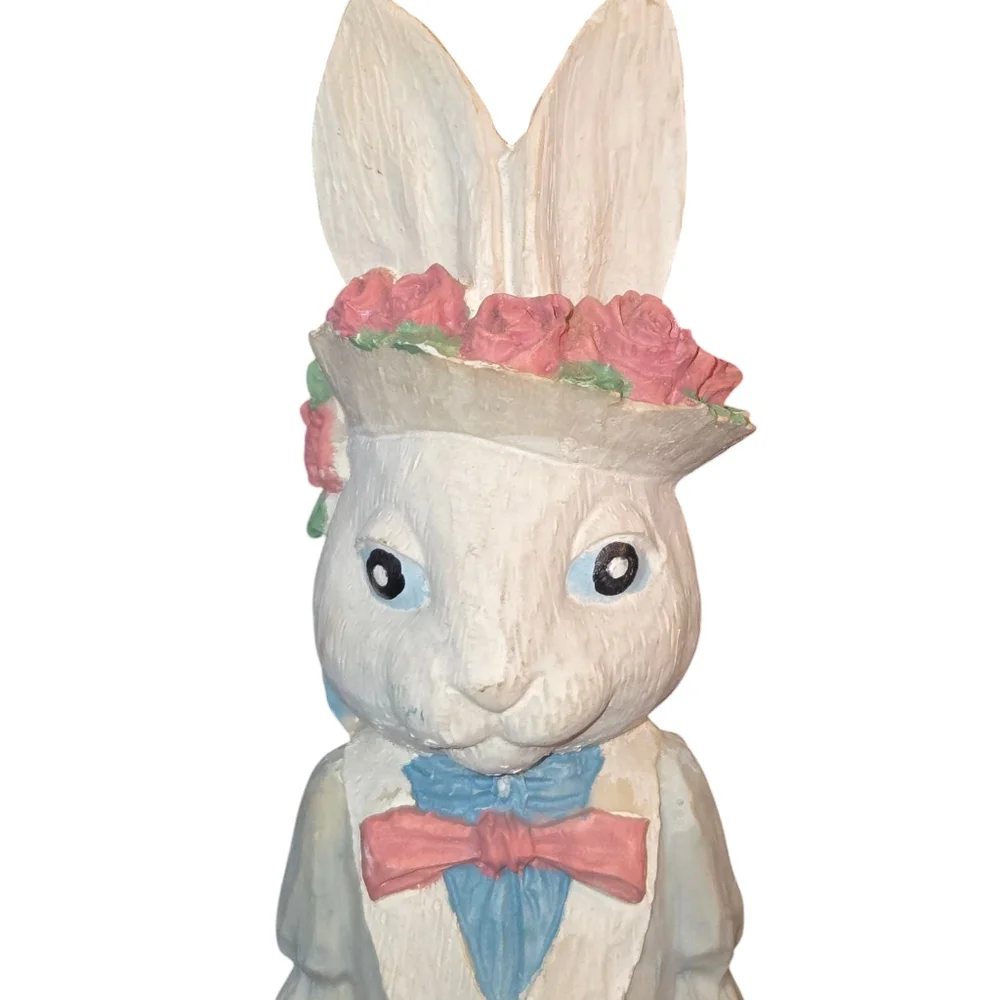 ABC Distributing Pair of 2 Brian & Frances Easter‎ Bunny Pencil Figurines 12